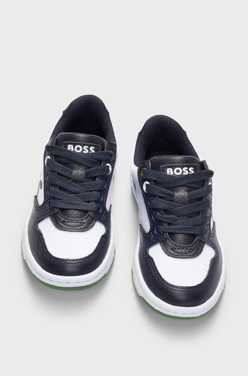 Hugo Boss Deportivas De Lona Y Piel Para Niños Con Detalles De La Marca Grabados