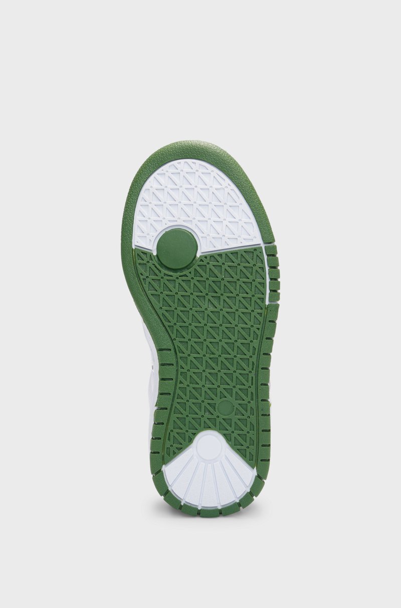 Hugo Boss Deportivas De Lona Y Piel Para Niños Con Detalles De La Marca Grabados