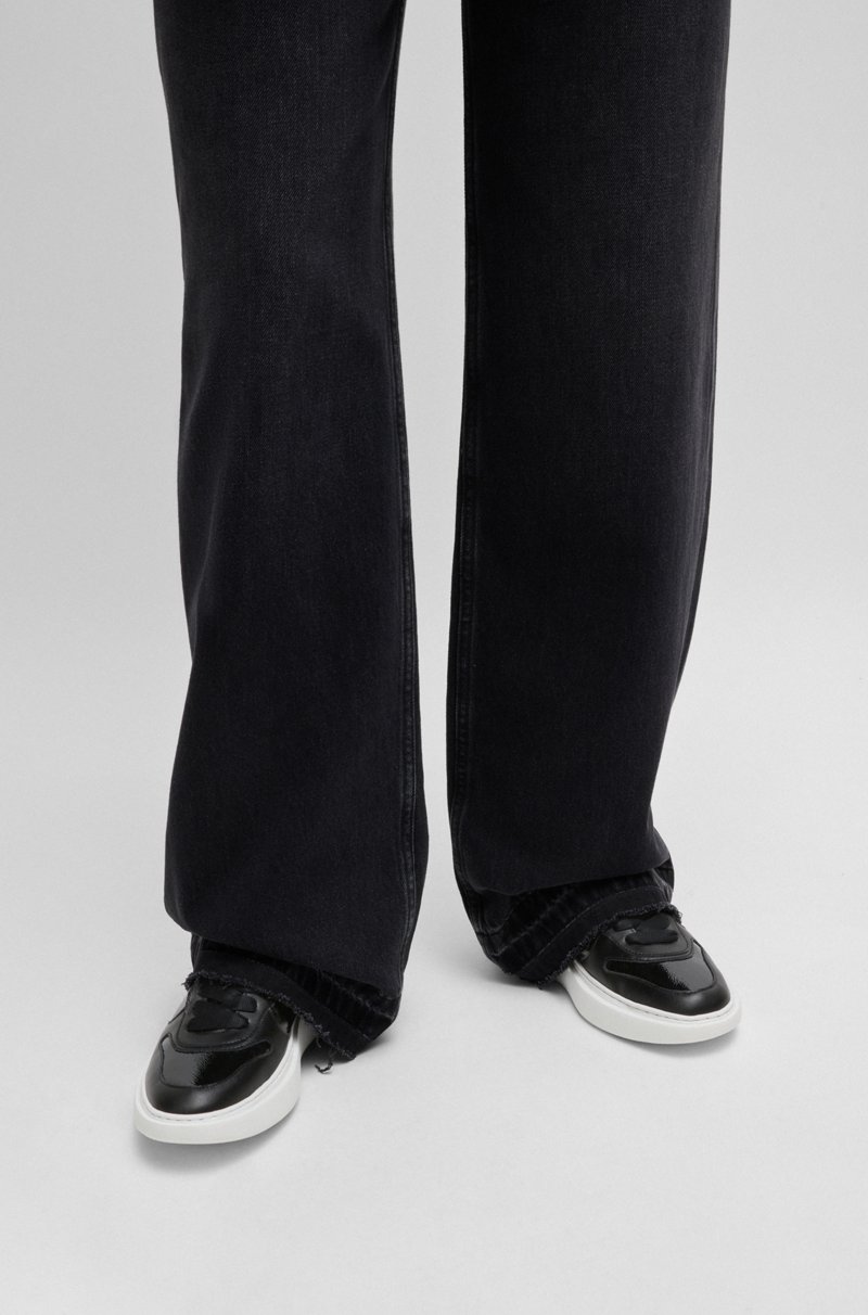 Hugo Boss Deportivas De Materiales Mixtos Con Detalles De Charol Arrugado