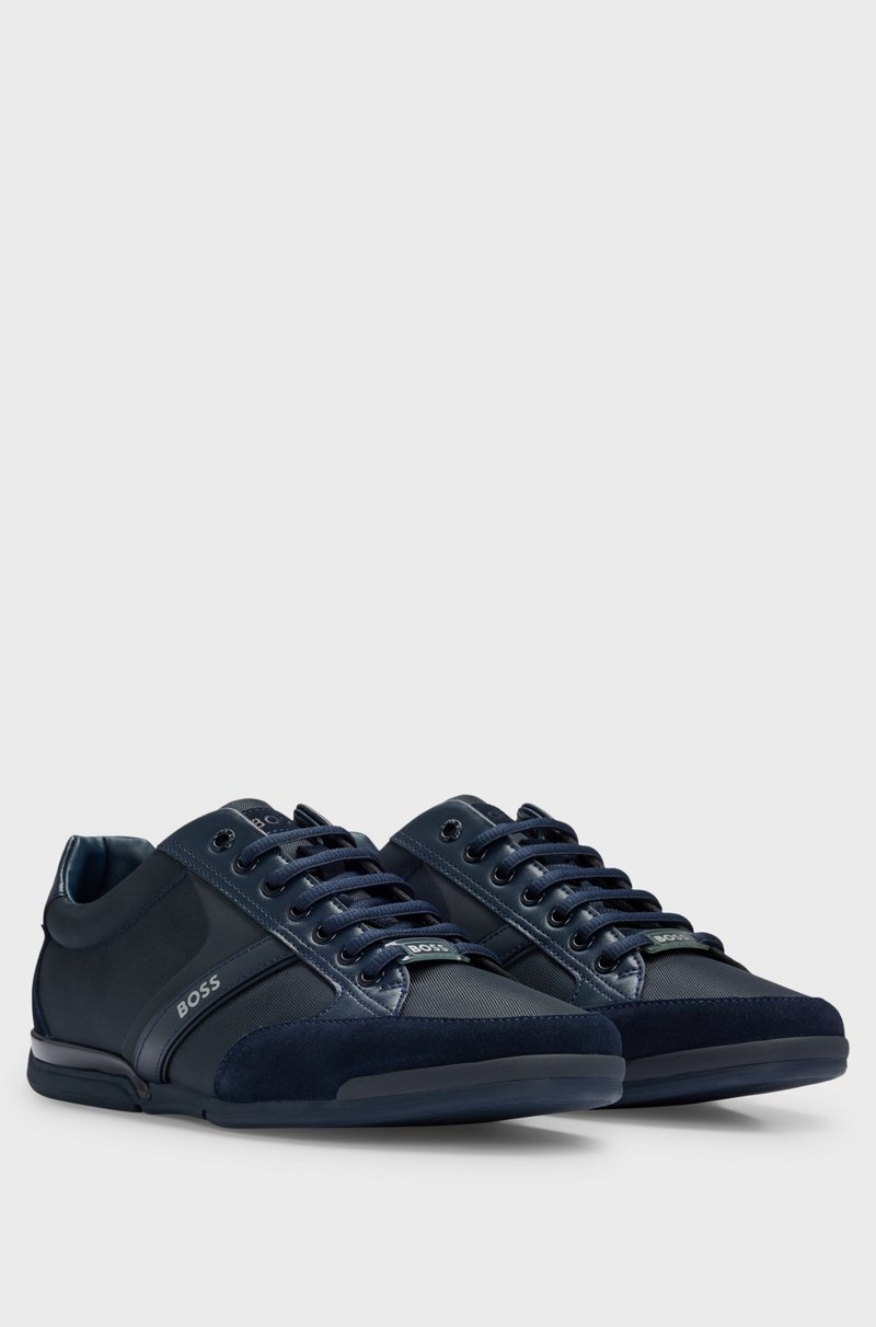 Hugo Boss Deportivas de mezcla de materiales con ante y piel sintética