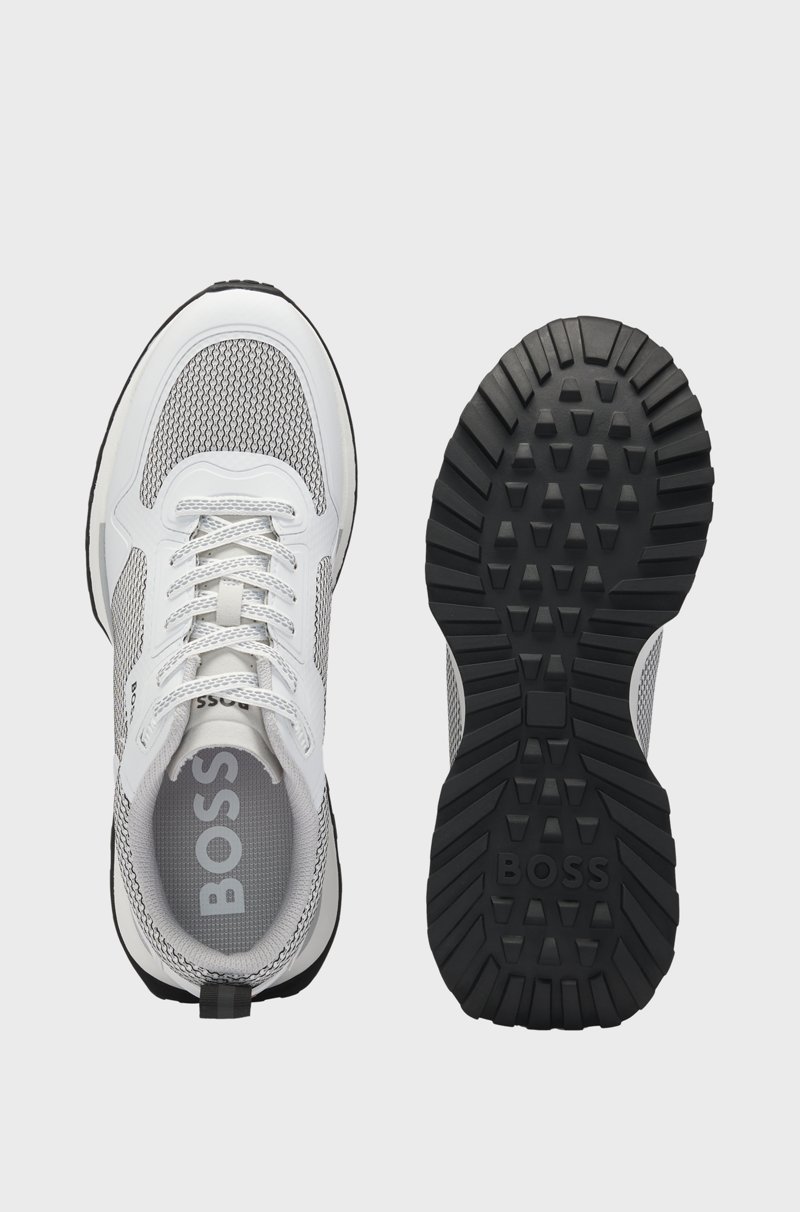 Hugo Boss Deportivas De Mezcla De Materiales Con Detalles De Malla Y De La Marca