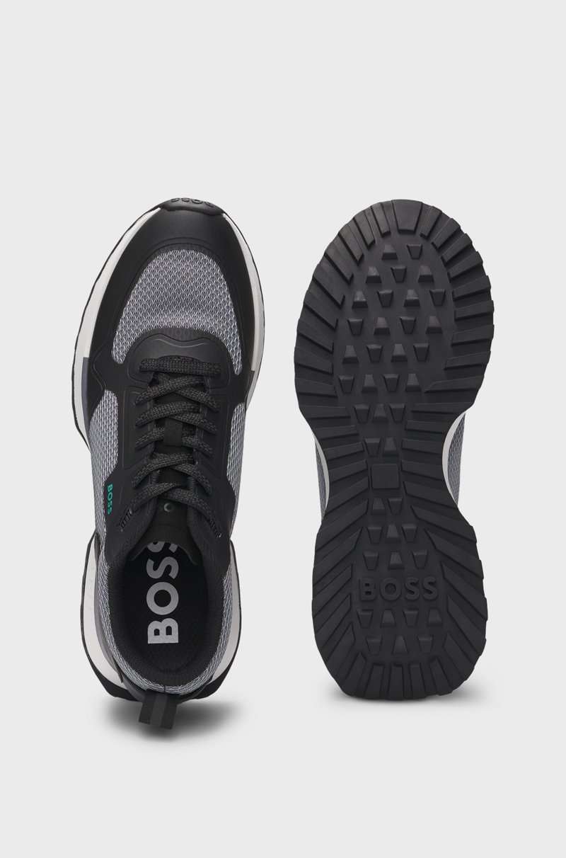 Hugo Boss Deportivas De Mezcla De Materiales Con Detalles De Malla Y De La Marca