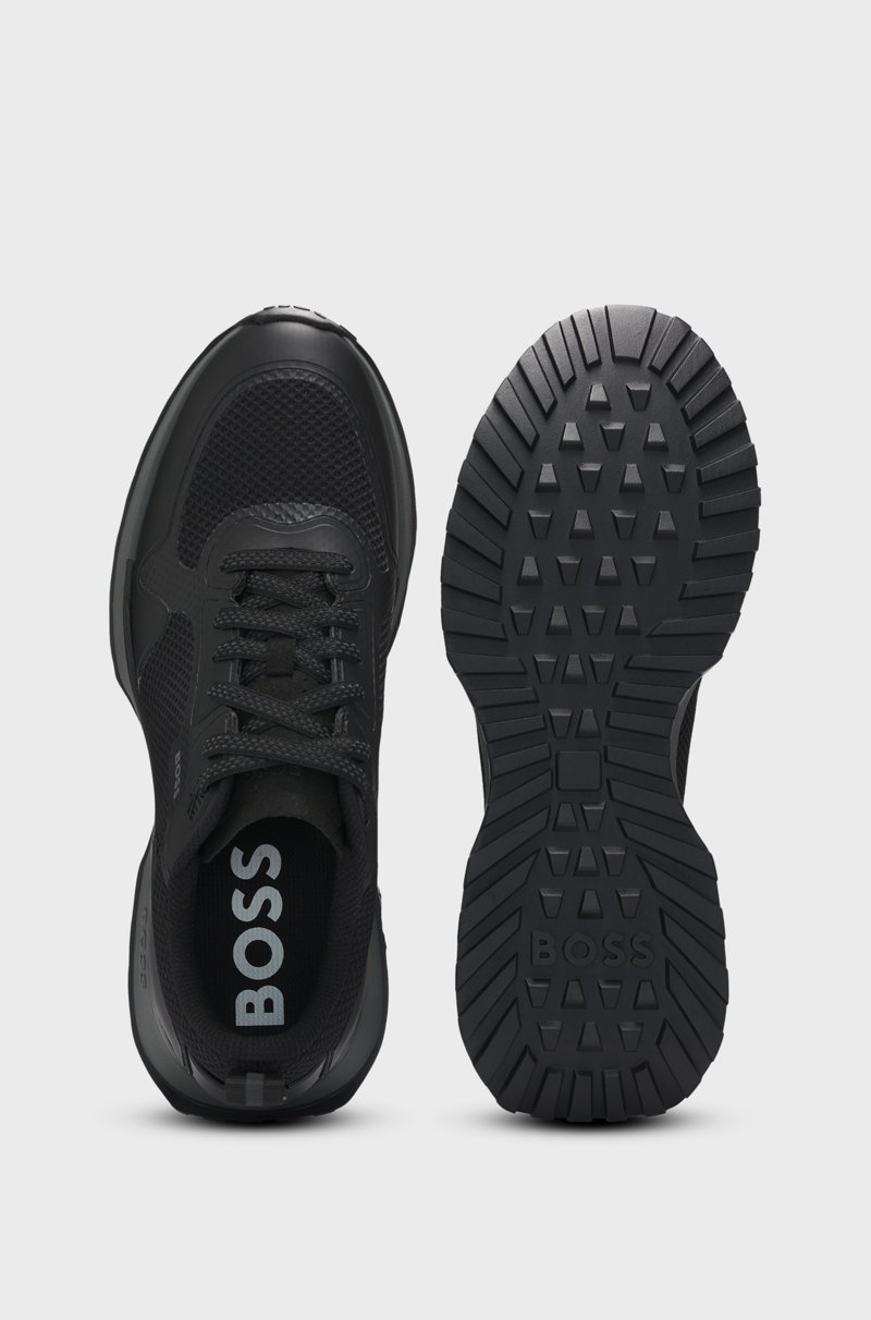 Hugo Boss Deportivas De Mezcla De Materiales Con Detalles De Malla Y De La Marca
