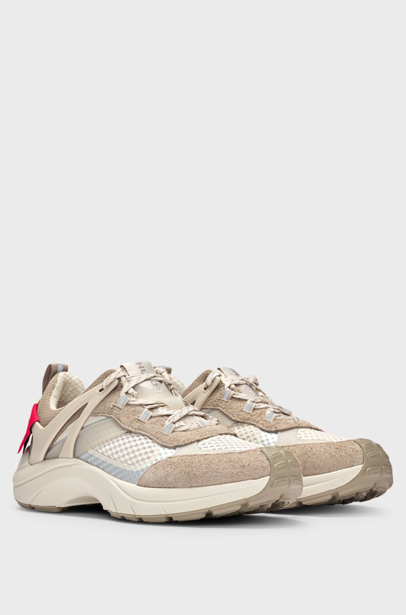 Hugo Boss Deportivas de mezcla de materiales con efectos reflectantes decorativos