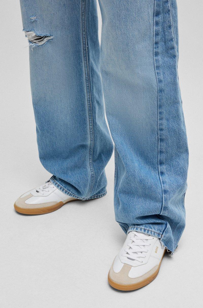 Hugo Boss Deportivas De Piel Con Cordones Y Ribetes De Ante