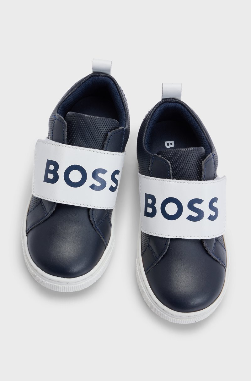 Hugo Boss Deportivas De Piel De Curtido Mineral Con Tira De Logo Para Niños