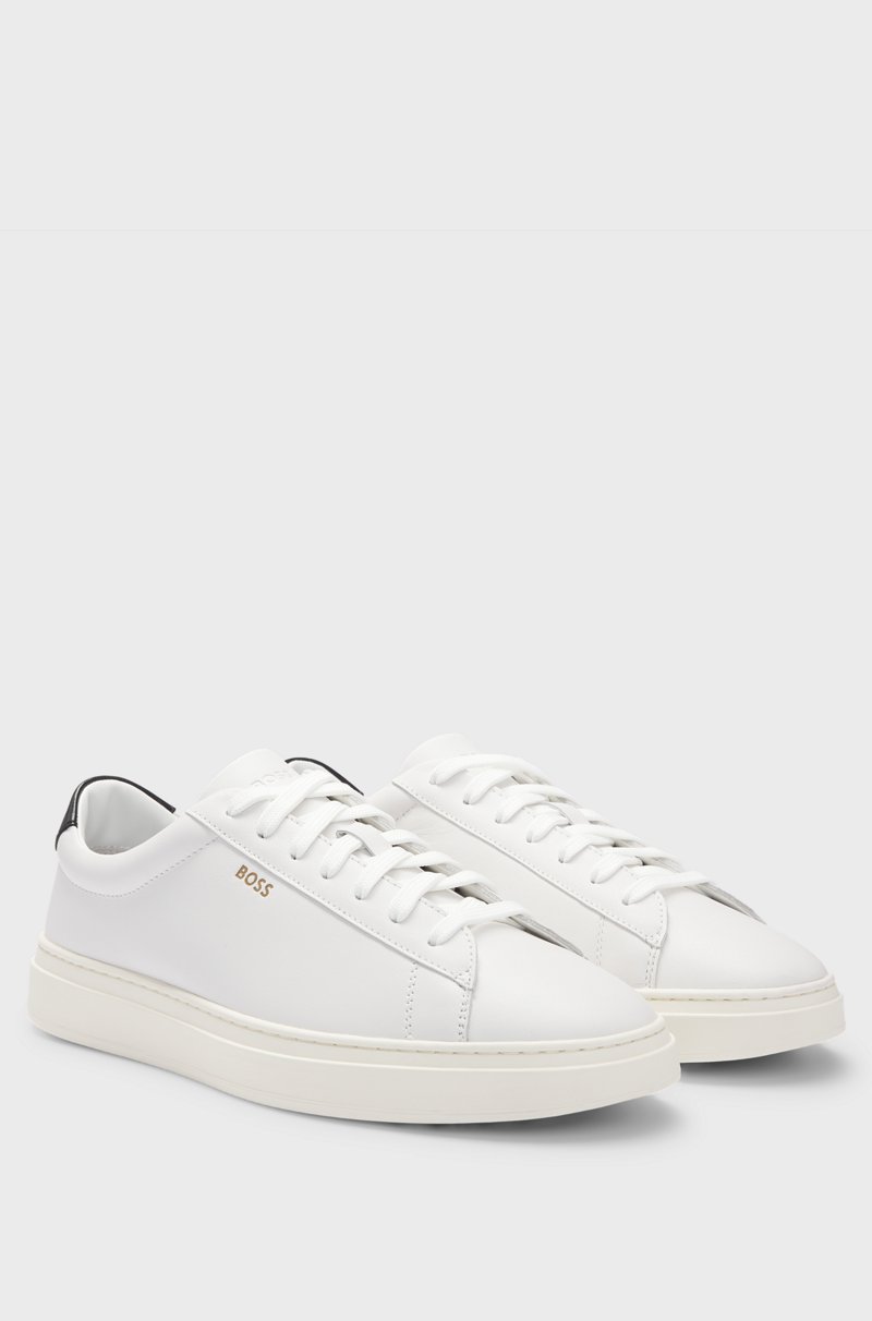 Hugo Boss Deportivas de piel pulida con cordones y detalles de logo Hugo Boss Deportivas de piel pulida con cordones y detalles de logo