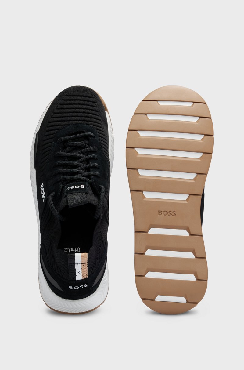 Hugo Boss Deportivas De Punto Con Detalles De La Marca Y Ribetes De Ante