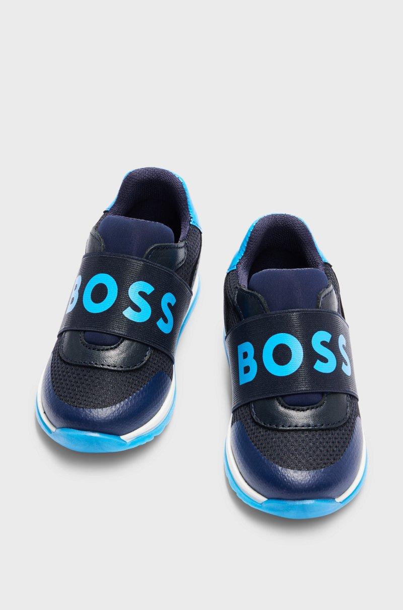 Hugo Boss Deportivas En Piel Y Malla Para Niños Con Correa De La Marca