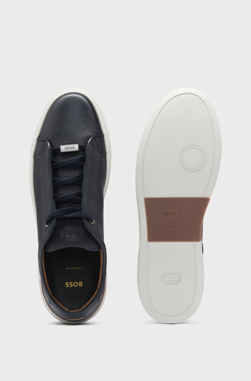 Hugo Boss Deportivas Gary De Piel Bruñida Con Cordones Ocultos