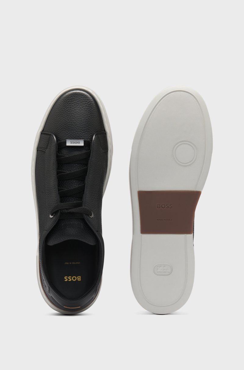 Hugo Boss Deportivas Gary De Piel Bruñida Con Cordones Ocultos