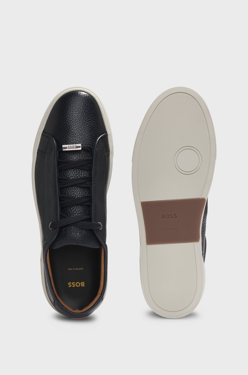 Hugo Boss Deportivas Gary De Piel Granulada Con Logo En La Trabilla De Los Cordones