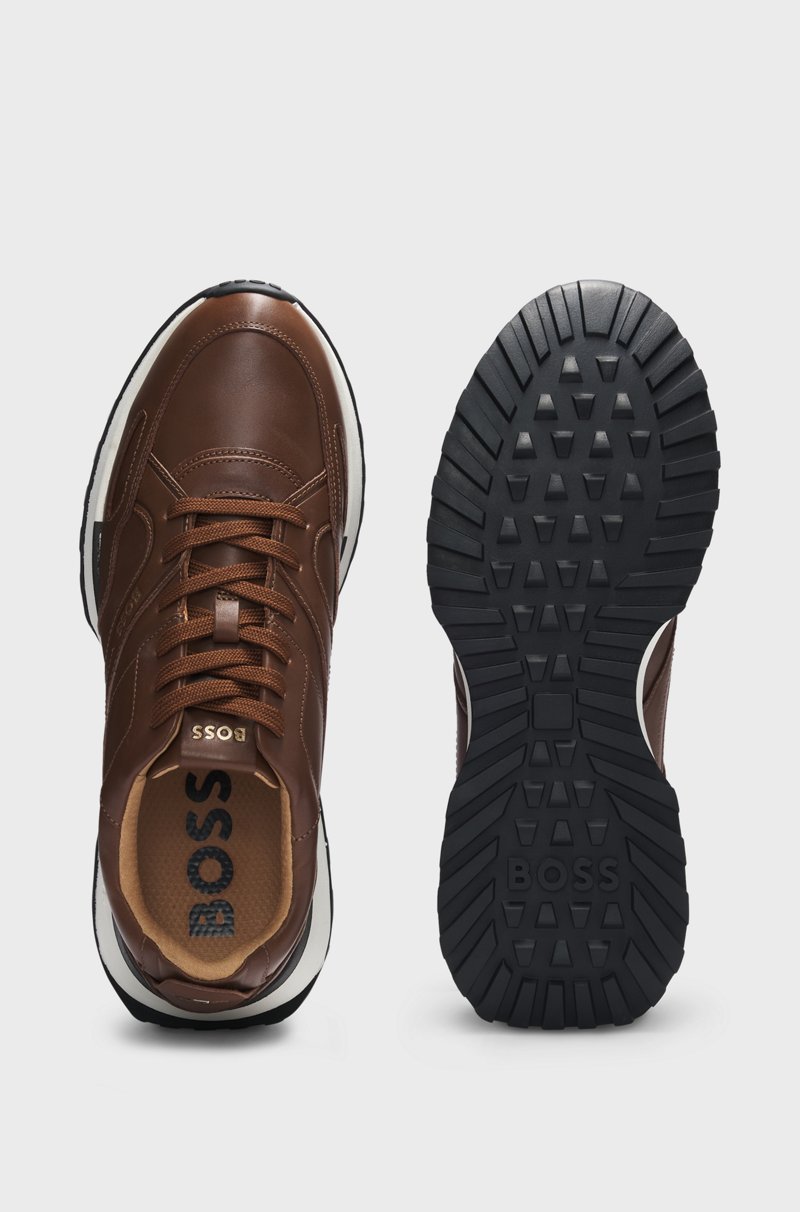 Hugo Boss Deportivas Inspiradas En Las Zapatillas De Correr Con Empeines De Piel Bruñida