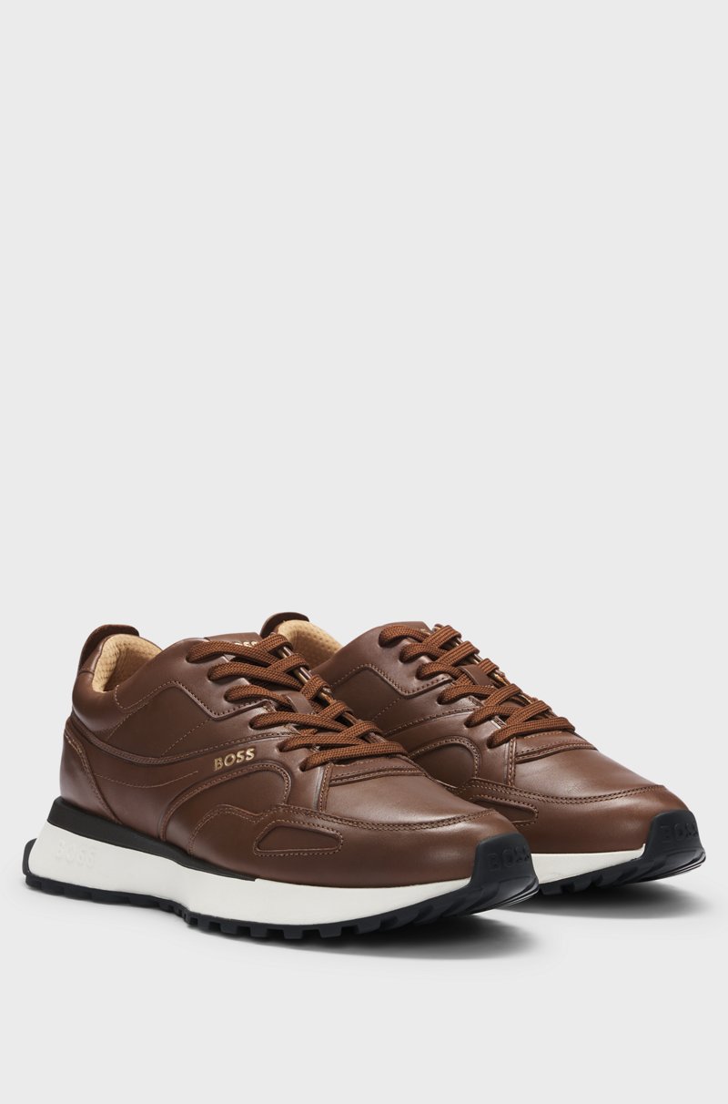 Hugo Boss Deportivas inspiradas en las zapatillas de correr con empeines de piel bruñida