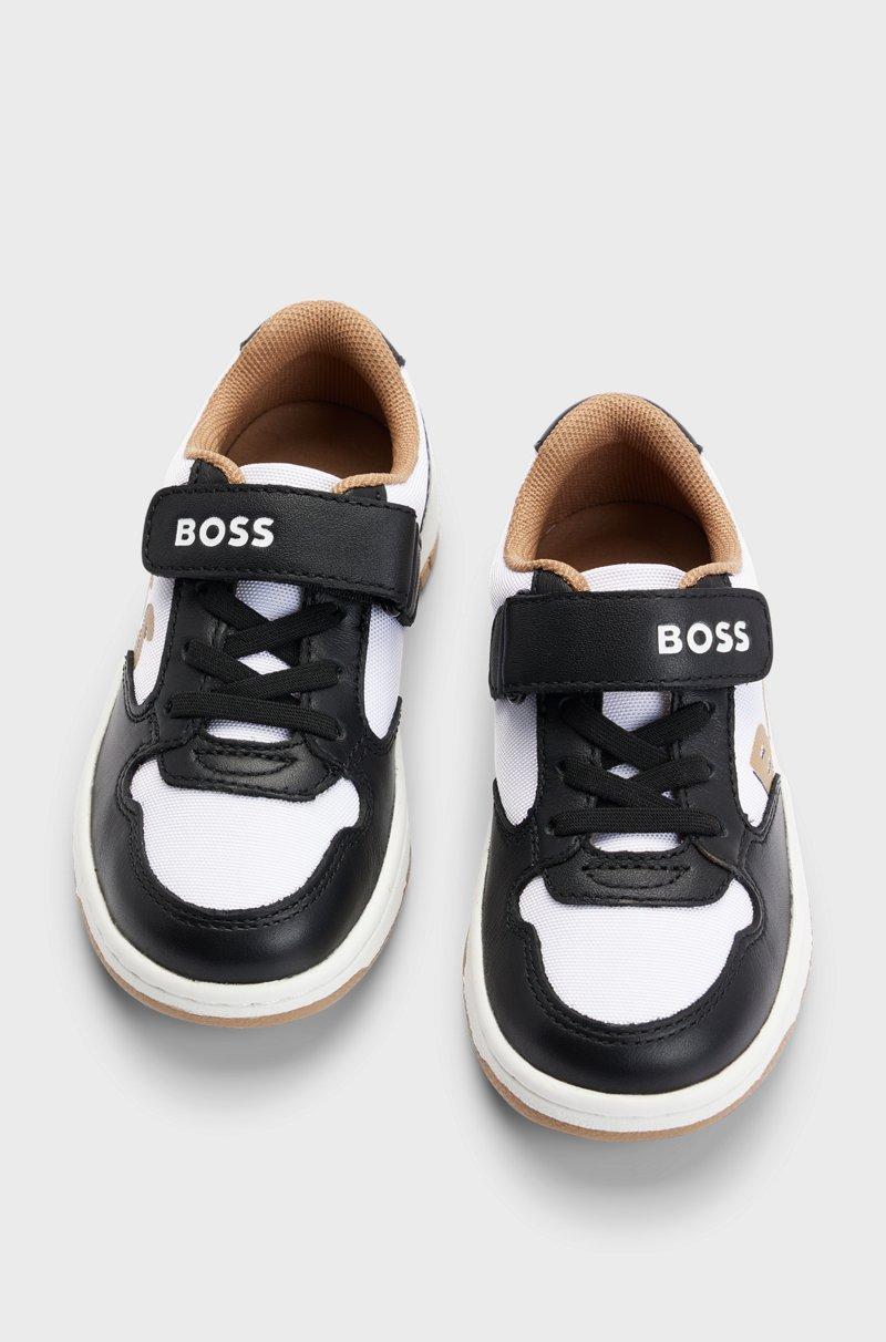 Hugo Boss Deportivas Para Niños En Lona Y Piel Con Tira De La Marca