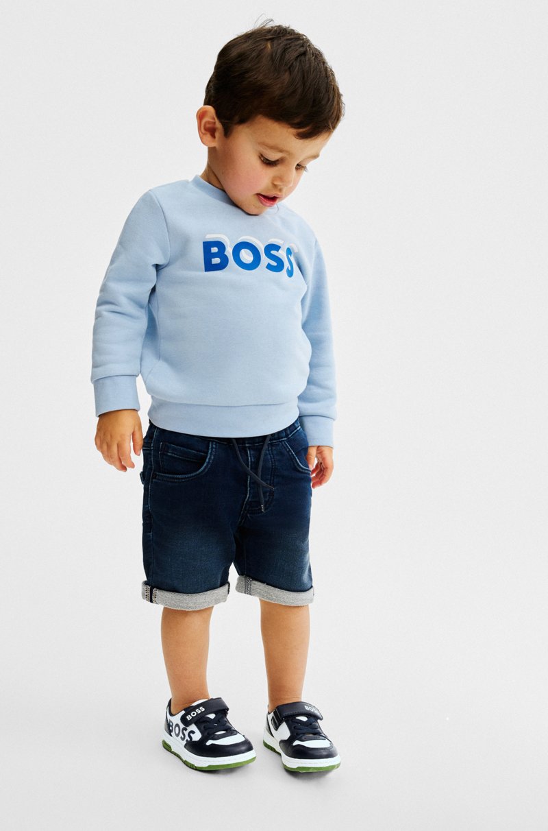 Hugo Boss Deportivas para niños en lona y piel con tira de la marca