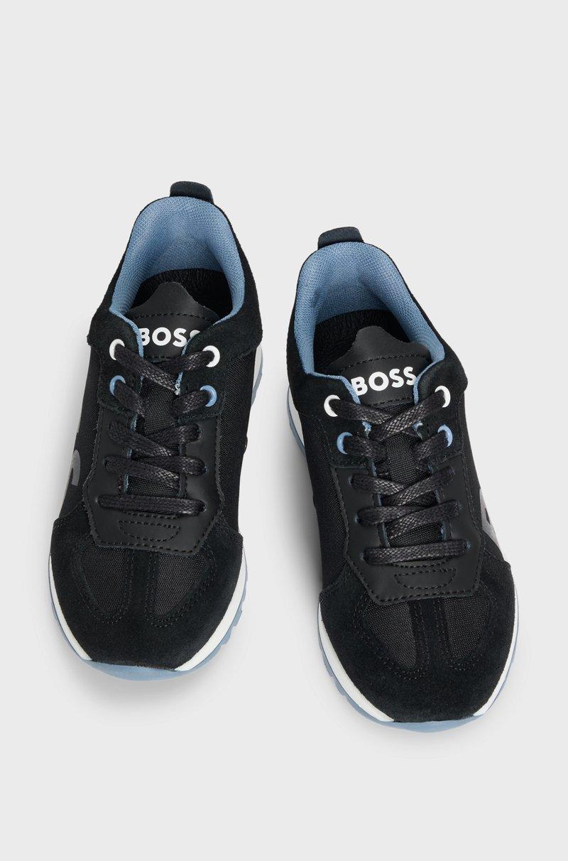 Hugo Boss Deportivas Para Niños En Mezcla De Materiales Con Apliques De Piel