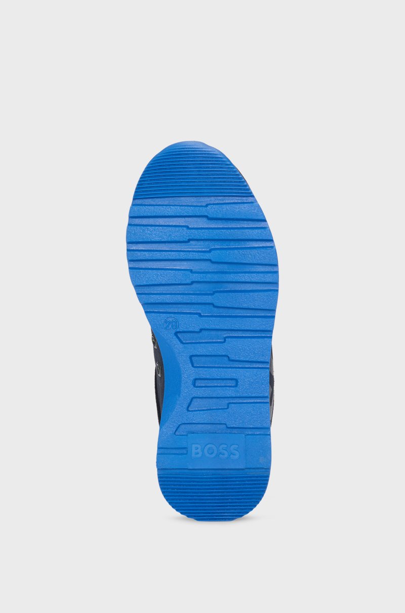 Hugo Boss Deportivas Para Niños En Mezcla De Materiales Con Apliques De Piel