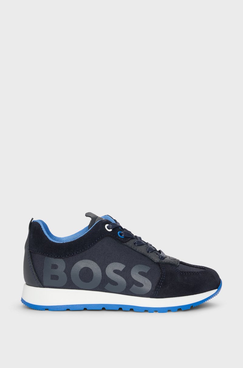 Hugo Boss Deportivas para niños en mezcla de materiales con apliques de piel