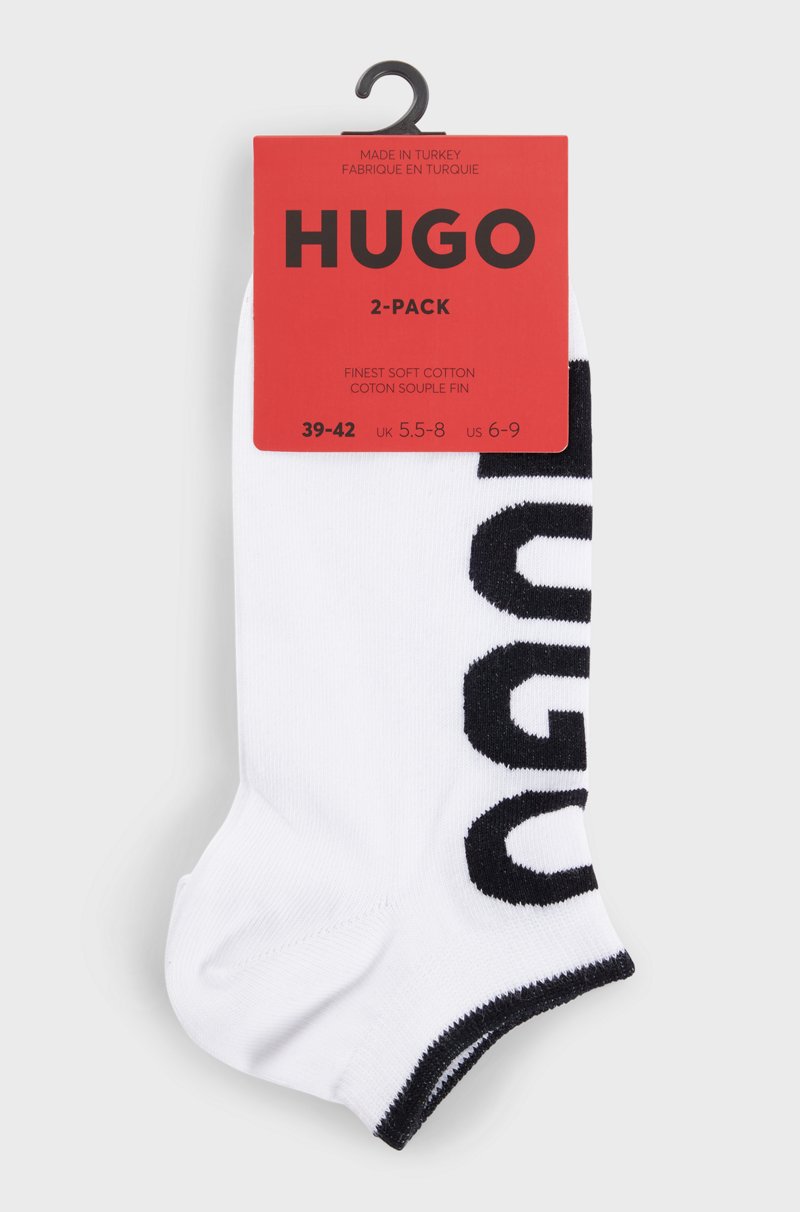 Hugo Boss Dos Pares De Calcetines Tobilleros En Mezcla De Algodón Con Logos