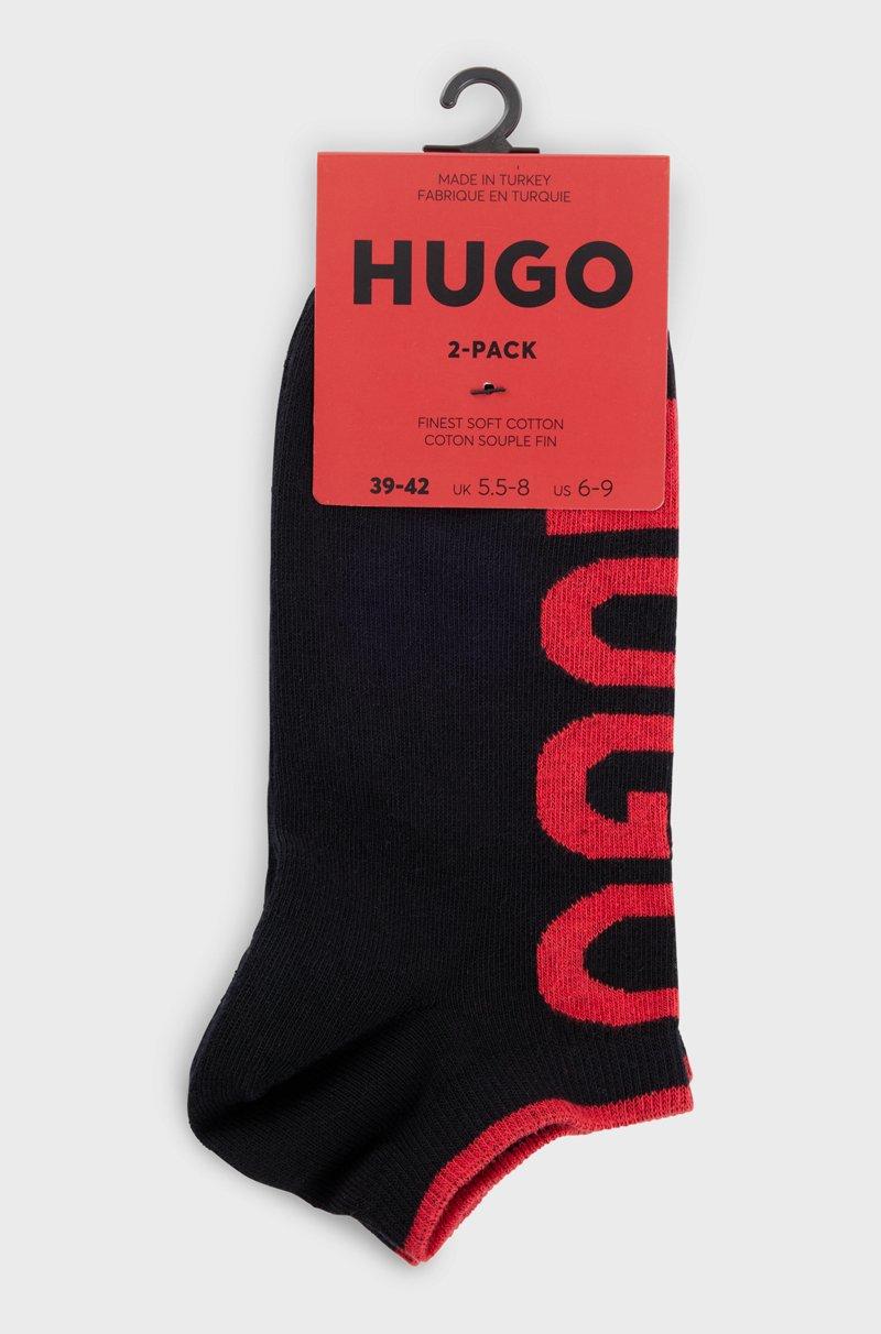 Hugo Boss Dos Pares De Calcetines Tobilleros En Mezcla De Algodón Con Logos