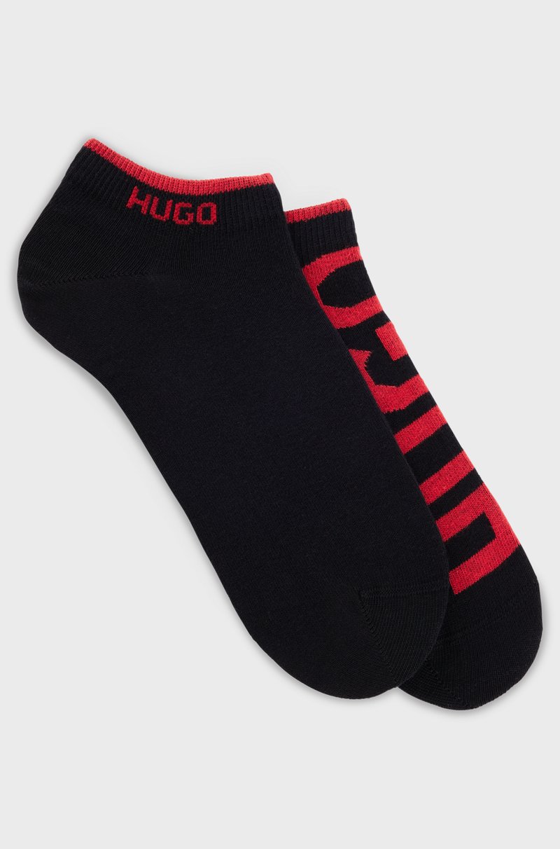 Hugo Boss Dos pares de calcetines tobilleros en mezcla de algodón con logos