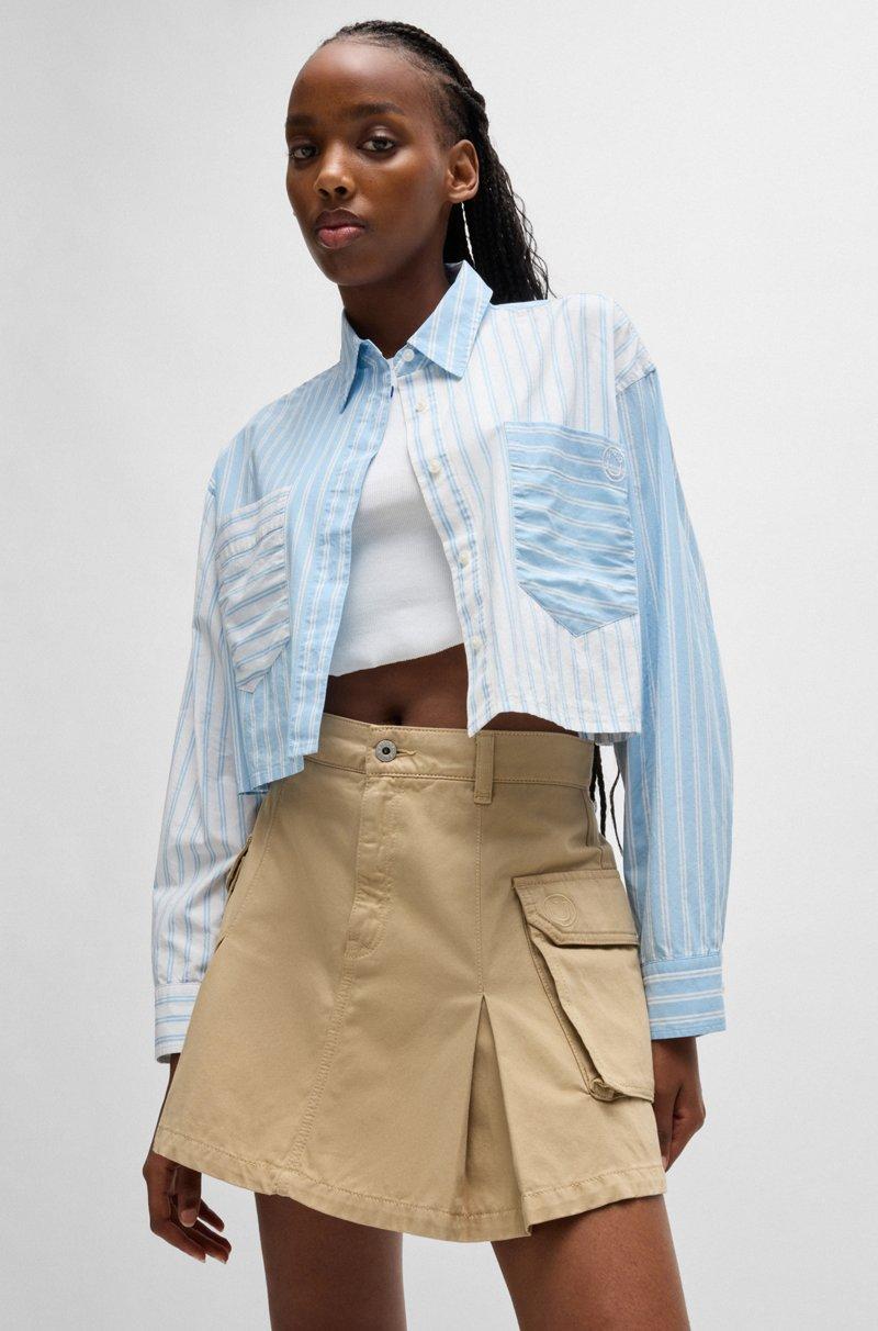 Hugo Boss Falda Cargo De Sarga De Algodón Con Tablas Delanteras