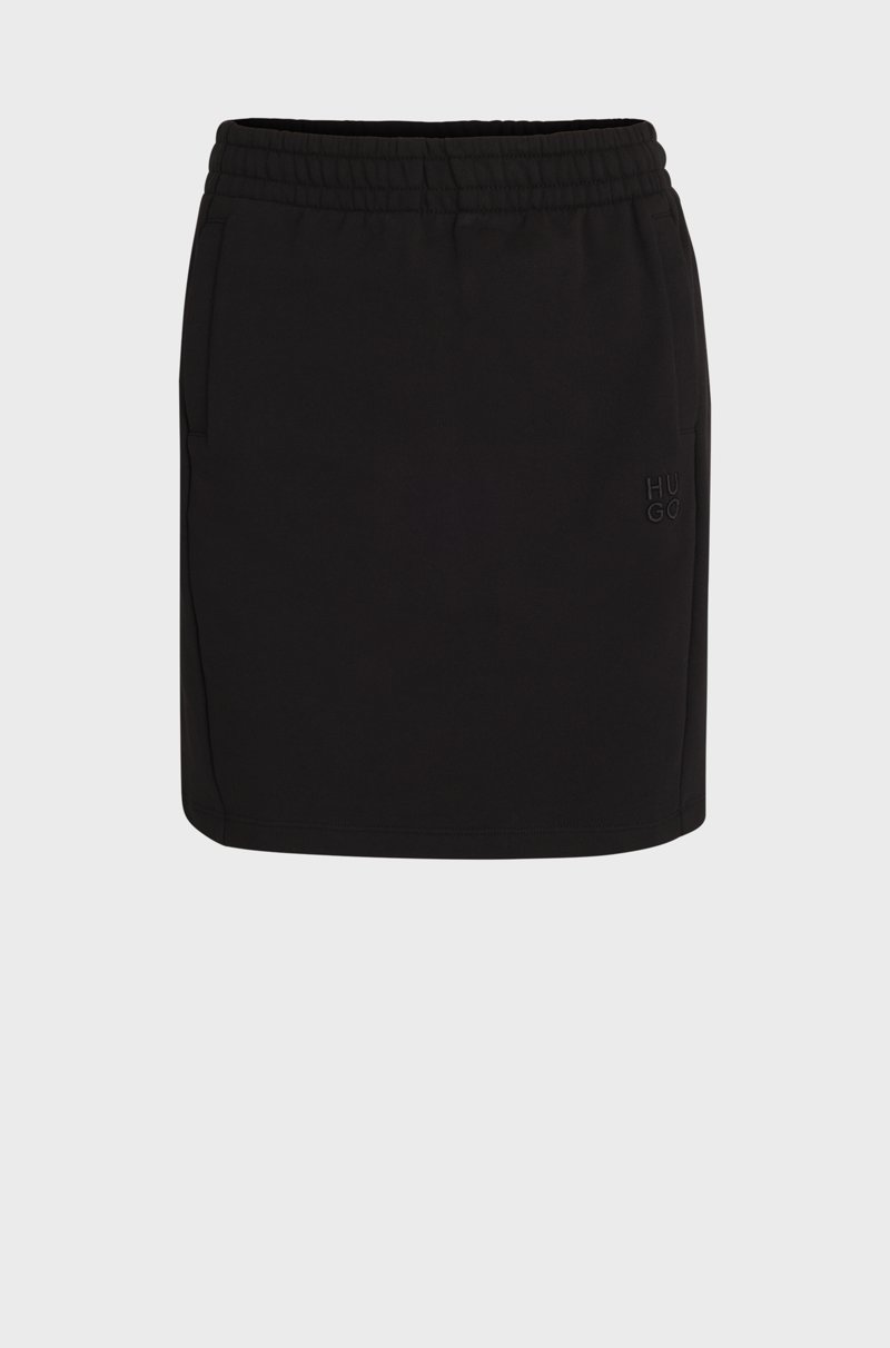 Hugo Boss Falda corta de felpa de rizo con cordón oculto