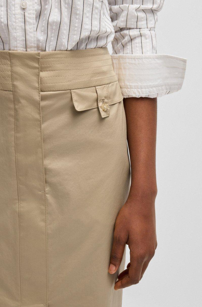 Hugo Boss Falda De Algodón Elástico Con Detalle De Bolsillo