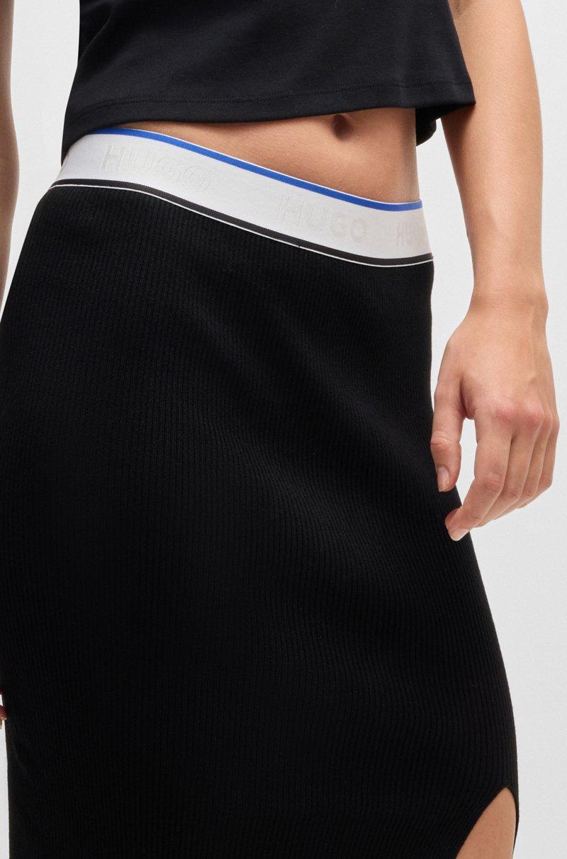 Hugo Boss Falda De Punto Slim Fit Con Logos En La Cintura