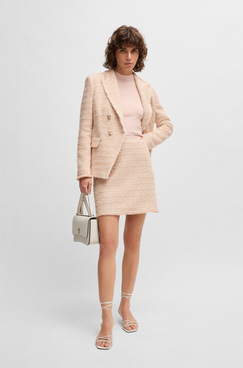 Hugo Boss Falda De Tweed Con Cintura De Algodón Elástico