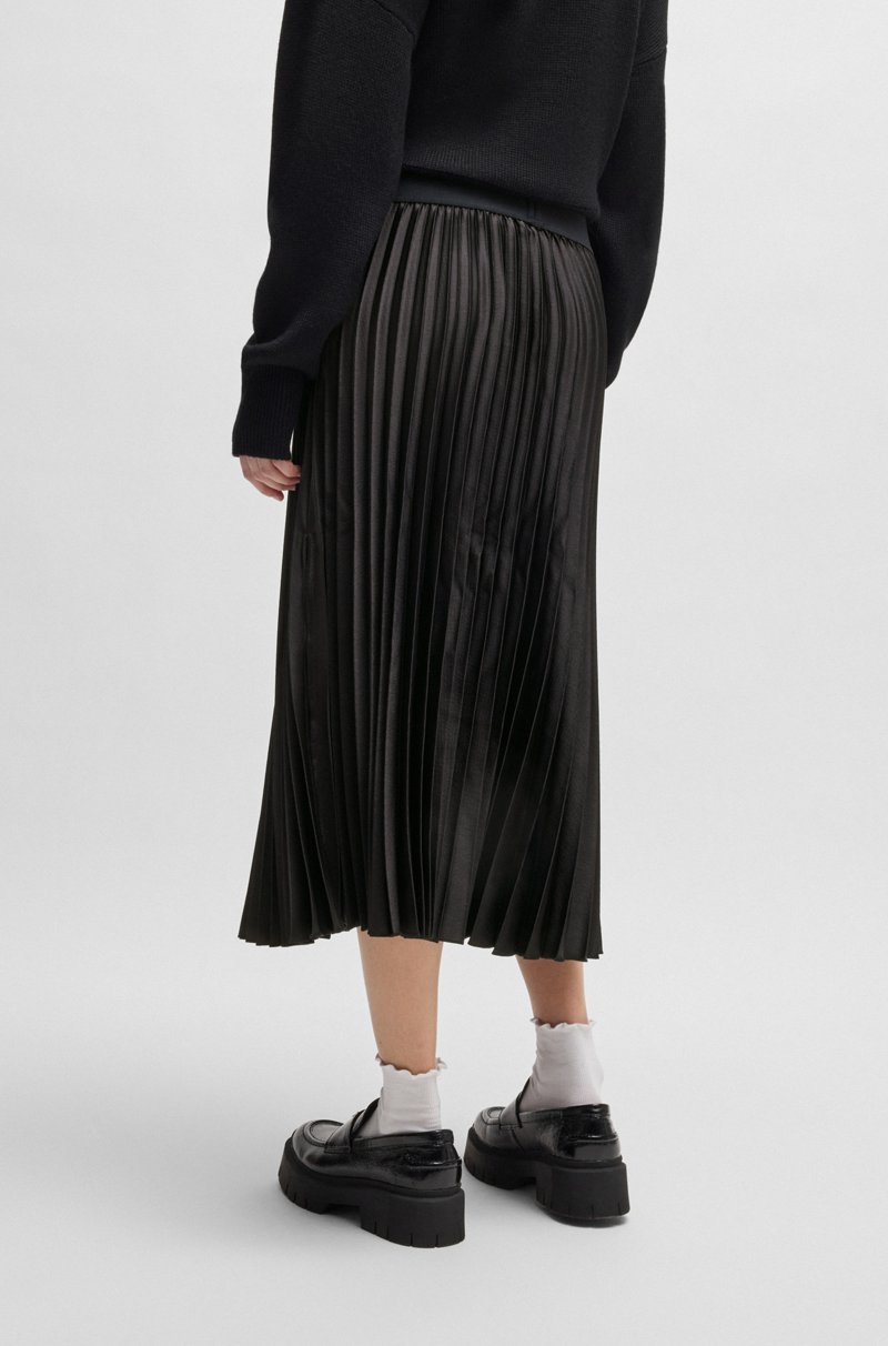 Hugo Boss Falda Maxi Plisada Con Logos En La Cintura