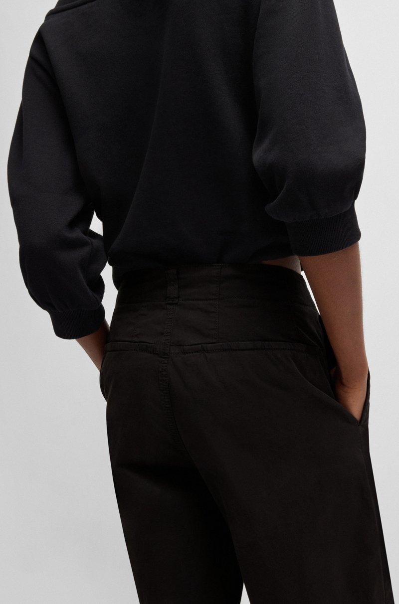 Hugo Boss Falda Pantalón De Pernera Recta En Sarga De Algodón Elástico