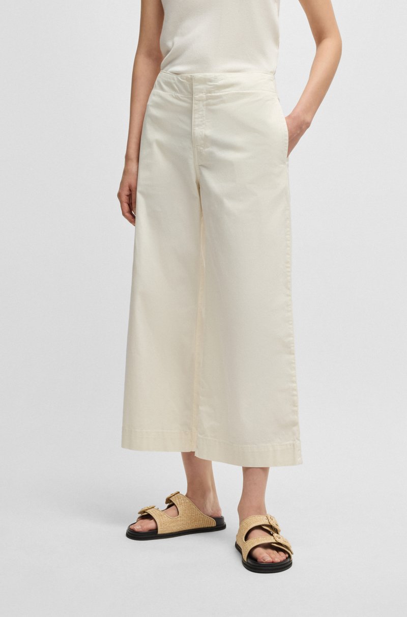 Hugo Boss Falda pantalón de pernera recta en sarga de algodón elástico