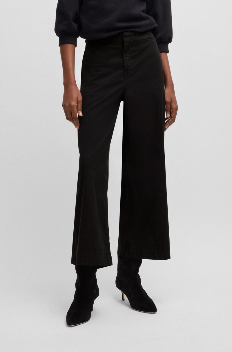 Hugo Boss Falda pantalón de pernera recta en sarga de algodón elástico