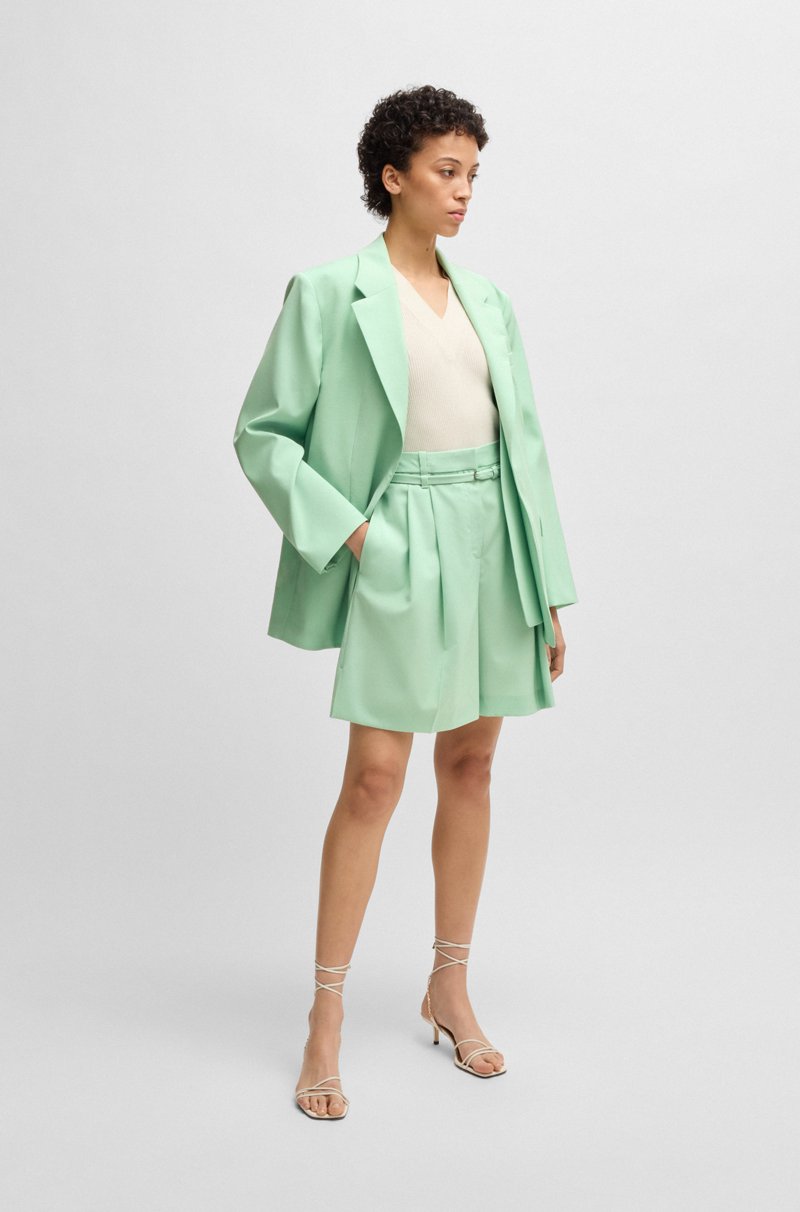 Hugo Boss Falda Pantalón Regular Fit En Lana Virgen