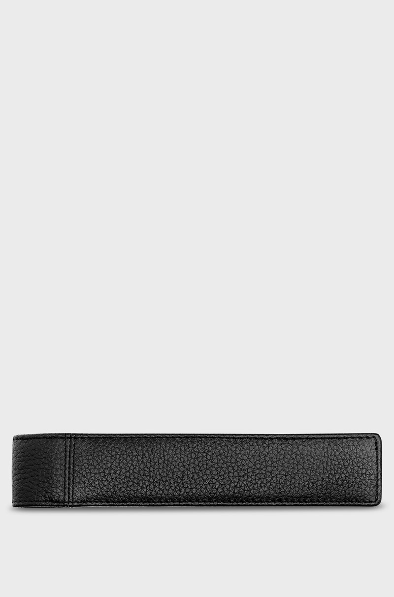 Hugo Boss Funda Para Bolígrafos De Piel Granulada Negra