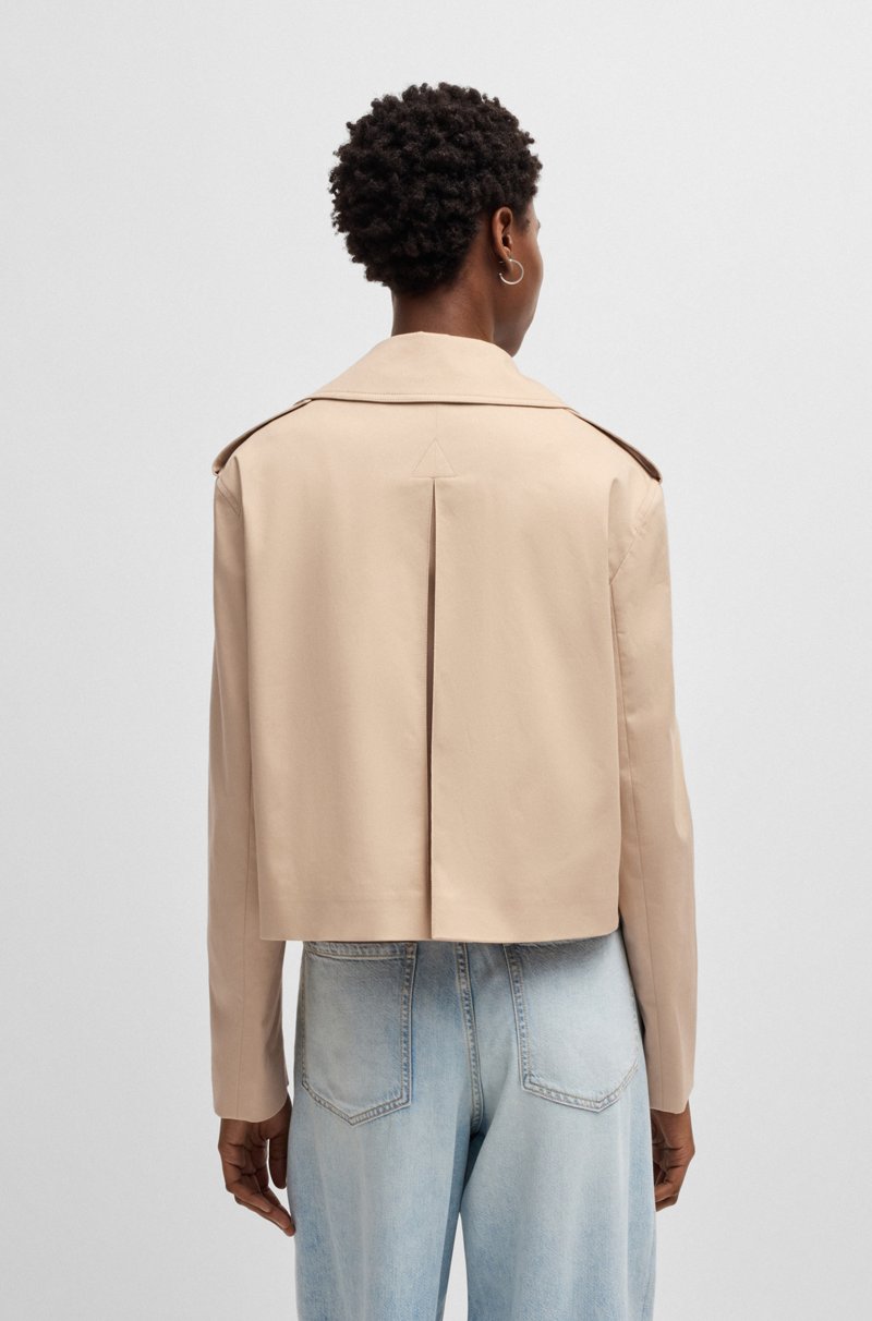 Hugo Boss Gabardina De Corte Alto En Algodón Elástico Repelente Al Agua