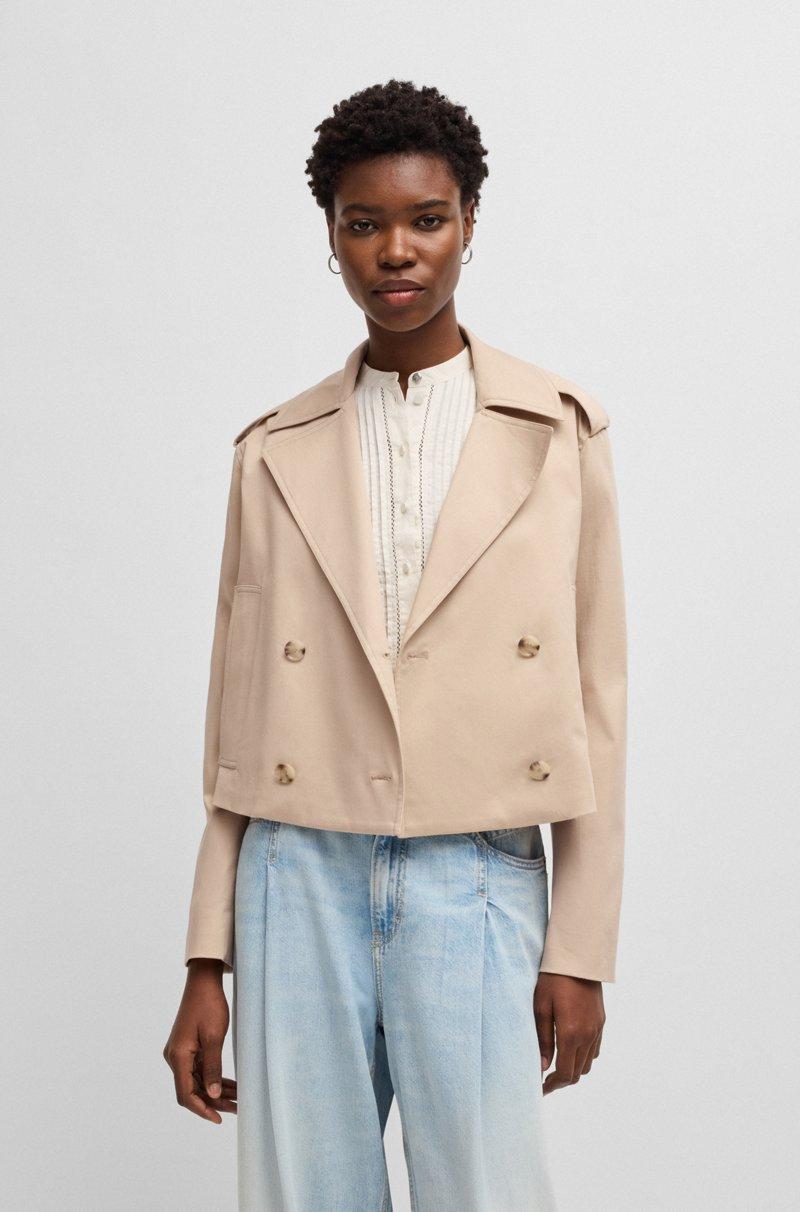 Hugo Boss Gabardina de corte alto en algodón elástico repelente al agua