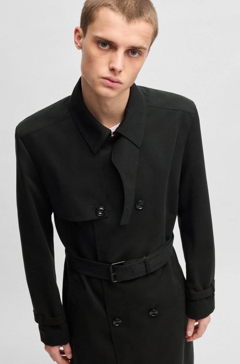 Hugo Boss Gabardina Repelente Al Agua Con Cinturón Con Hebilla