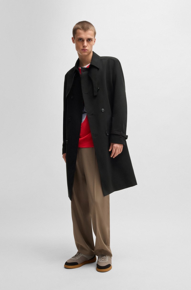 Hugo Boss Gabardina Repelente Al Agua Con Cinturón Con Hebilla