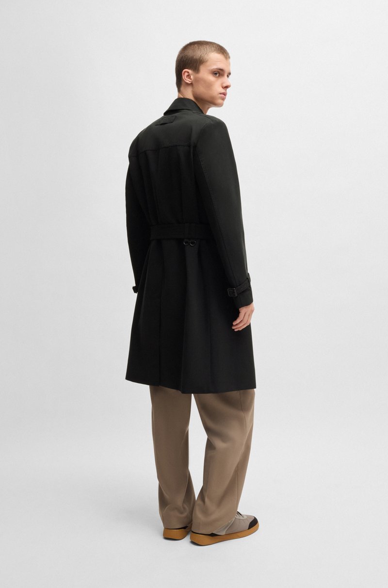 Hugo Boss Gabardina Repelente Al Agua Con Cinturón Con Hebilla