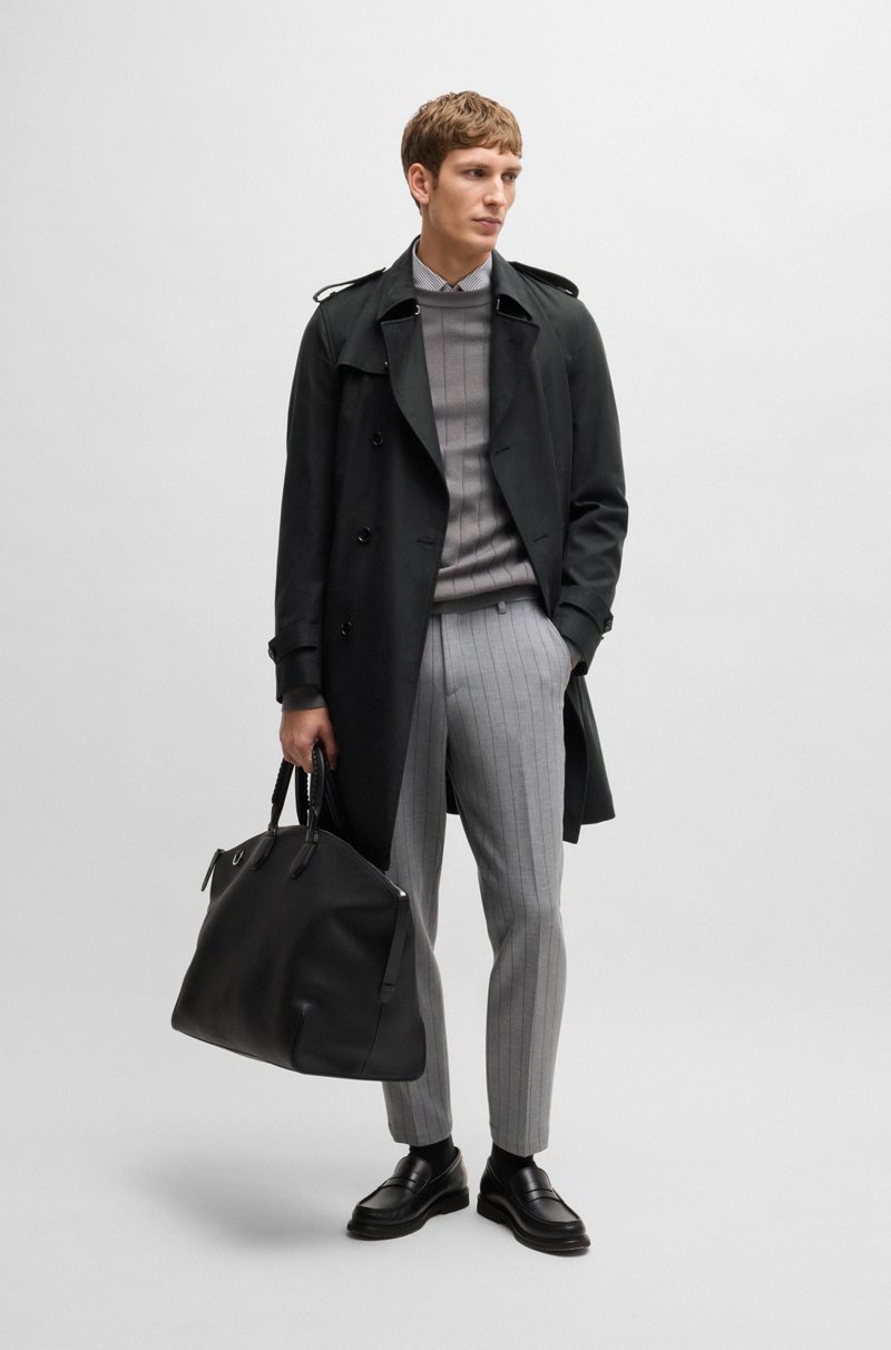 Hugo Boss Gabardina Slim Fit Con Cierre Cruzado Doble