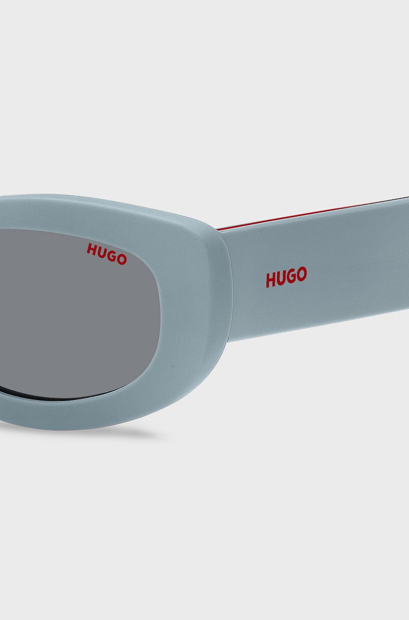 Hugo Boss Gafas De Sol Azules Con Patillas De La Marca