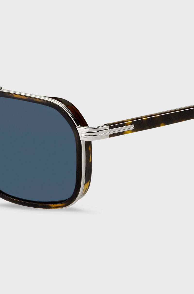 Hugo Boss Gafas De Sol Con Efecto A Capas En Acero Y Acetato Habana
