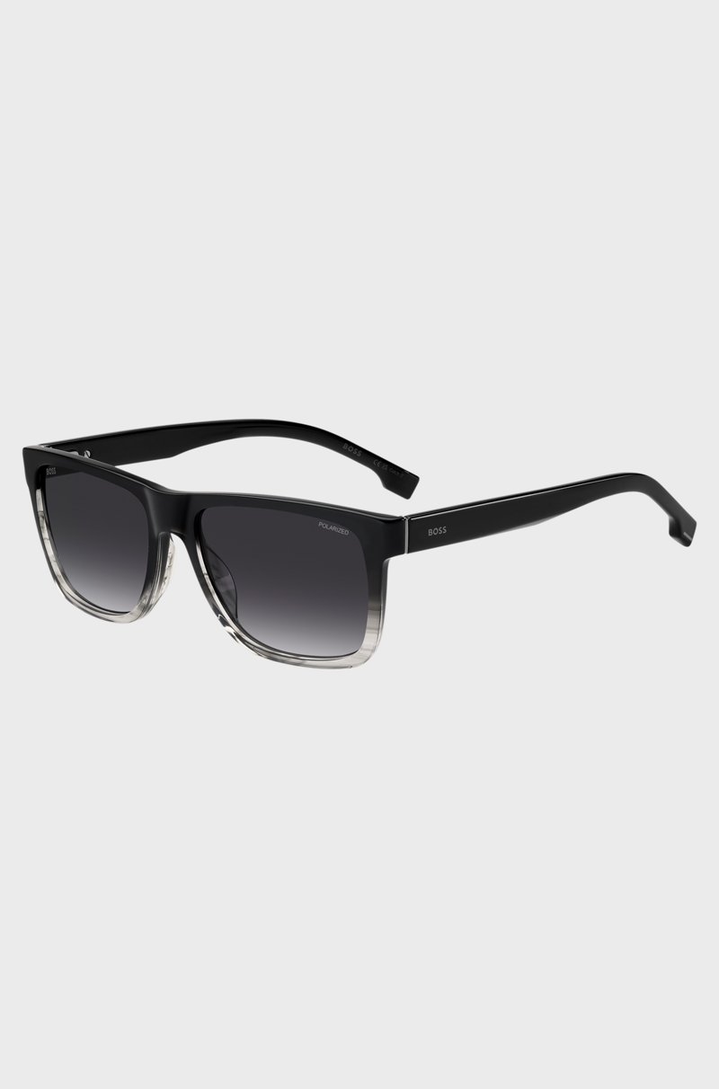 Hugo Boss Gafas de sol con logo grabado en acetato negro degradado