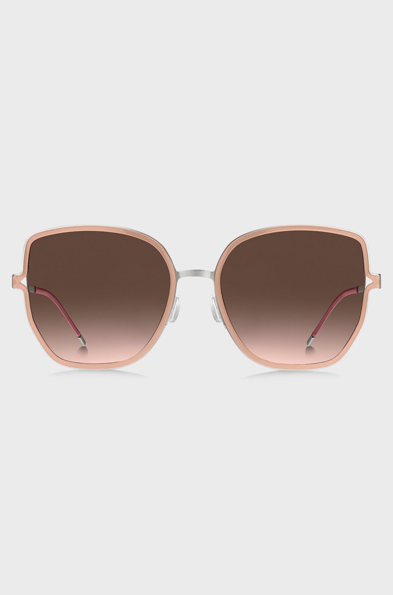 Hugo Boss Gafas De Sol Con Montura Nude Patillas De Horquilla Y Cadena De La Marca