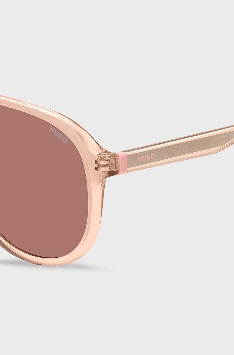 Hugo Boss Gafas De Sol Con Puente Doble En Acetato Color Rosa