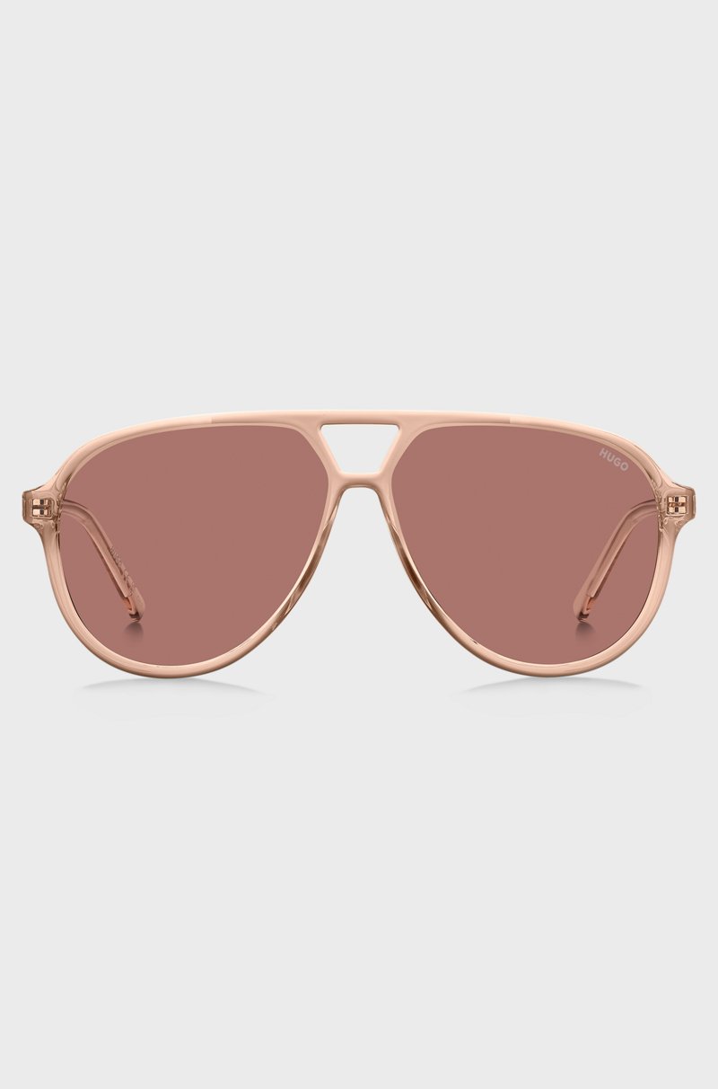 Hugo Boss Gafas De Sol Con Puente Doble En Acetato Color Rosa