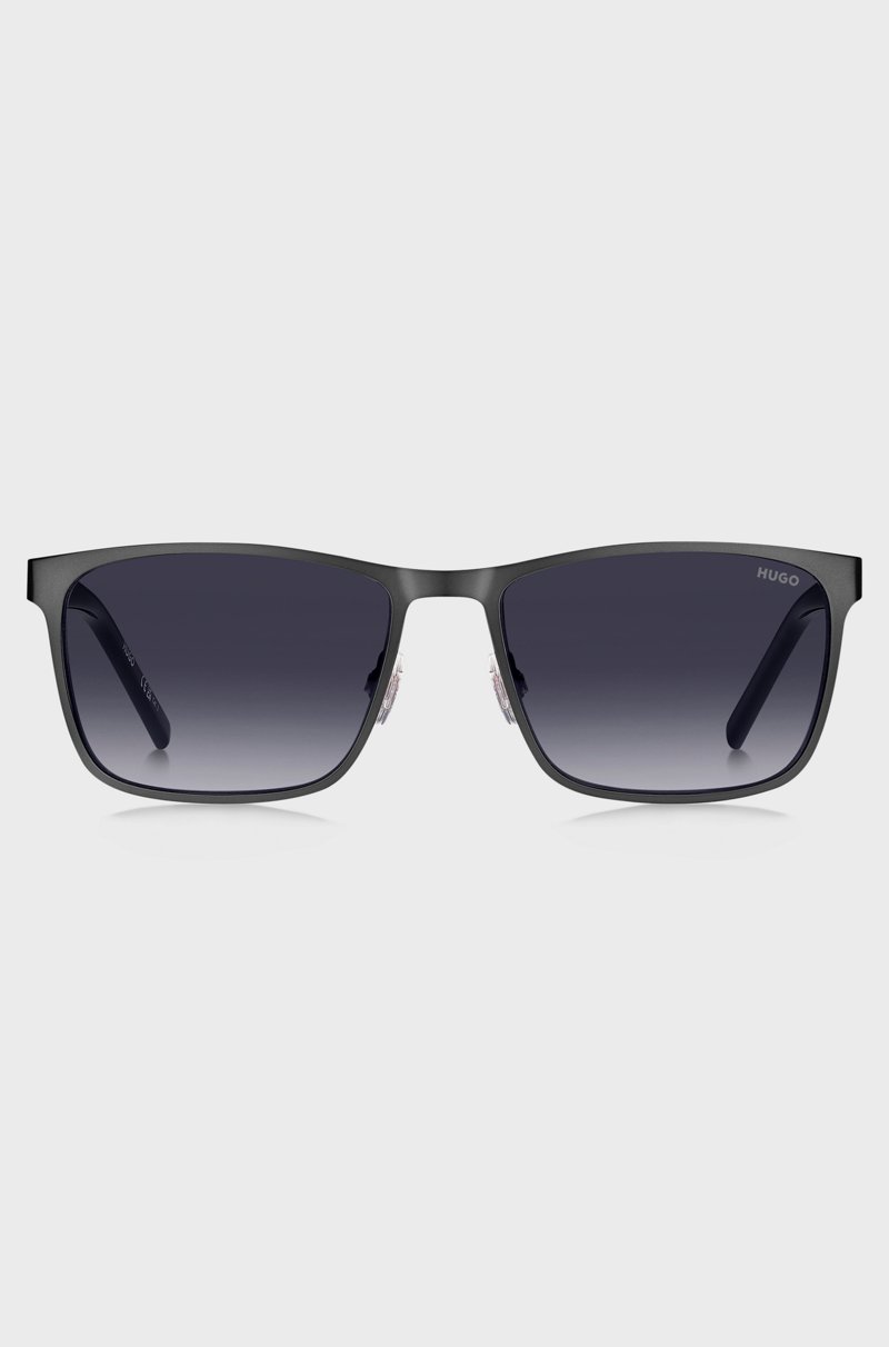 Hugo Boss Gafas De Sol De Acero Negro Con Patillas Con Textura